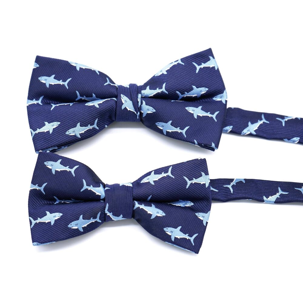 3105 Shark Pattern Bow ties + Boy Shark Pattern Bow ties - Picture 6 of 7